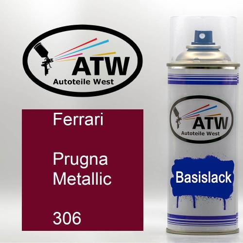 Ferrari, Prugna Metallic, 306: 400ml Sprühdose, von ATW Autoteile West.